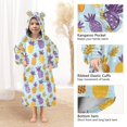 thumbnail image 4 of joogoo Wearable Blanket Hoodie for Cute Art Pineapple Flannel Sherpa Pocket 3-14 YR S, 4 of 7