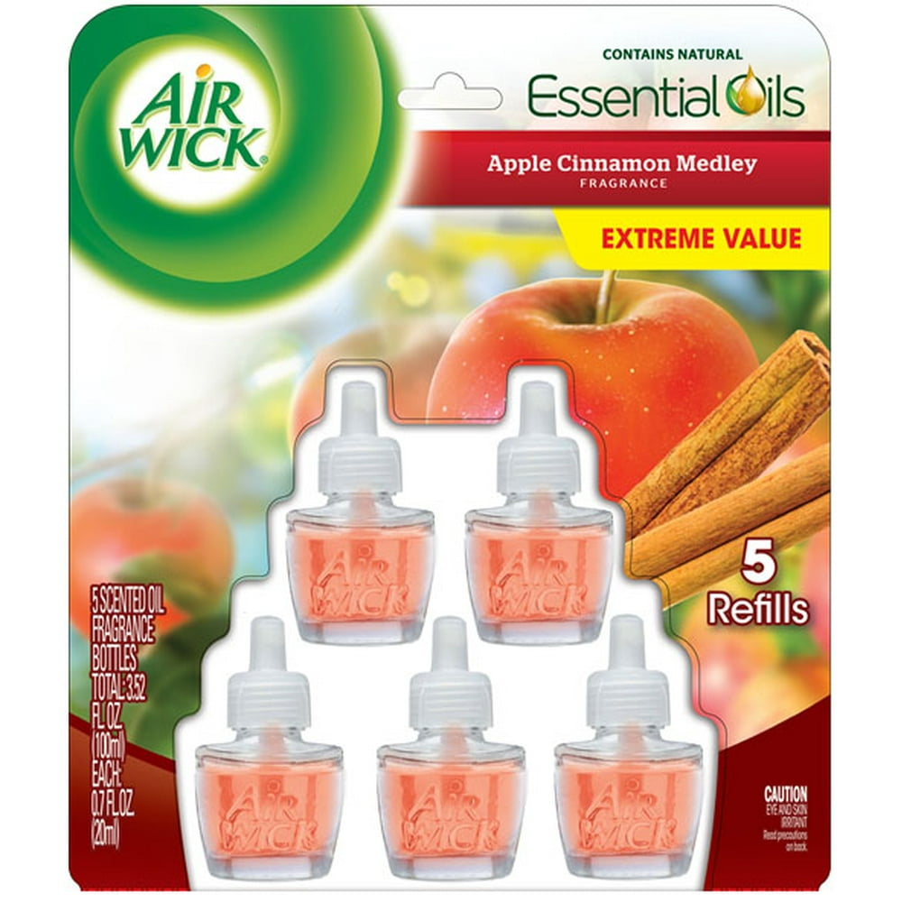 Air Wick Scented Oil Air Freshener, Apple Cinnamon Medley Scent, 5