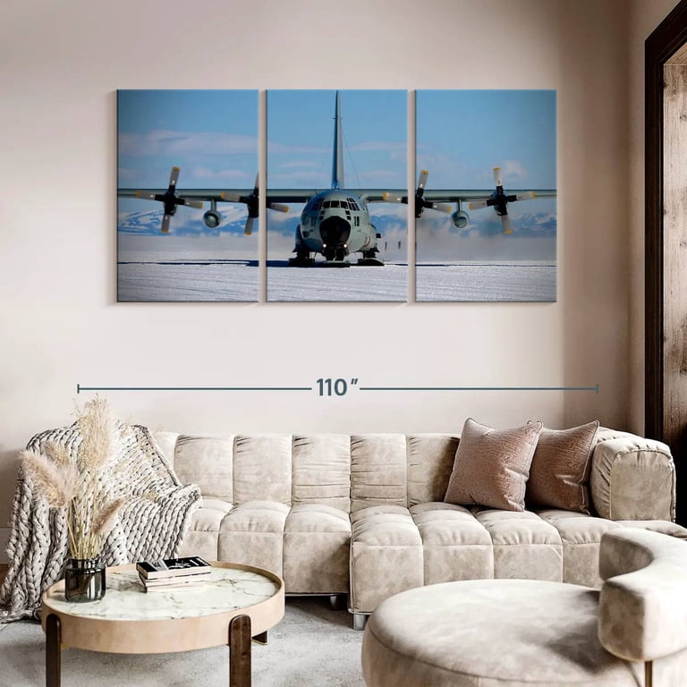 Elephant Stock C130 Aircraft In Antarctica Wall Art - Horizontal