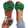thumbnail image 5 of Crunowin Women's Casual Sandals, Round Toe Open Toe Solid Color Bow Indoor Outdoor Big Size Comfortable Shoes Green 6.5, 5 of 10