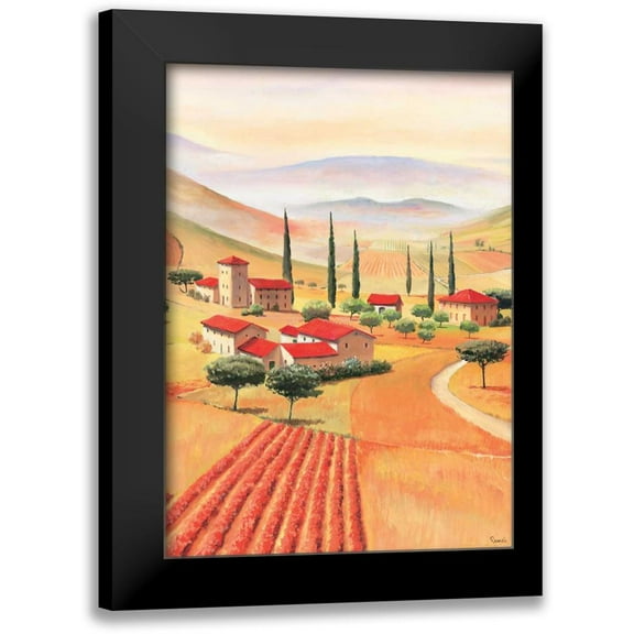 Renee 11x14 Black Modern Framed Museum Art Print Titled - Tuscan Village II