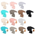 thumbnail image 3 of GYRATEDREAM Toddler Baby Cotton Thin Pullover 2 Piece Outfits Boys Girls Solid Long Sleeve Sweatshirt + Elastic Waist Shorts Sets Kids Teen Clothes Suit for 12 Months-14 Years, 3 of 3