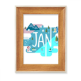 thumbnail image 1 of January Month Season Illustration Desktop Wooden Photo Frame Display Picture Art Painting Multiple Sets, 1 of 3
