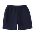 thumbnail image 4 of LIIPEE Girl Boy Casual Shorts Solid Color Elastic Waist Drawstring Beach Shorts With Pockets Girls Breathable Weekend Shorts,Navy,6-7 Years, 4 of 5