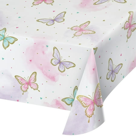 

Butterfly Shimmer Golden Butterfly Paper Tablecloth Tablecover Paper 54 x 102 Pack of 3