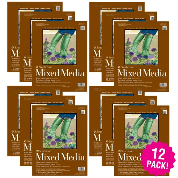 Multipack of 12 - Strathmore Mixed Media Vellum Paper Pad 11"X14"-15 Sheets