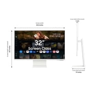 Samsung 32-in Smart Monitor M8 M80F 4K Samsung Vision AI - White - LS32FM803UNXZA