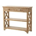 thumbnail image 4 of Luxen Home WHIF1497 Natural Wood Storage Console Table, Brown, 4 of 11