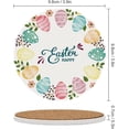 thumbnail image 3 of SKYSONIC Round Drink Coasters 1 Pcs Happy Easter Eggs Wreath Absorbent Ceramic Coaster with Cork Base for Coffee Cups Housewarming Gift for Home Decor, 3 of 6