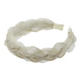thumbnail image 1 of Diadema de malla Unique Bargains con cadena de diamantes de imitación beige 1.1 pulgadas de ancho, 1 of 7
