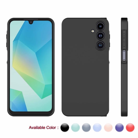 SA Galaxy A16 5G Case 2024 | Ultra Slim Shockproof Silicone Cover w/Microfiber, Raised Edges & Anti-Scratch | Cute Protective for Samsung A16 5G 6.7" AT&T/T-Mobile-Black