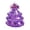 A004- Purple, variant on Mini Christmas Tree, Glitter Resin Squeeze Toys, Iridescent Translucent Stress Toys, 2.5X2X3.5 Inch Tiny Tabletop Decor, Pink Sparkly Resin Christmas Tree with Bow Detail, for