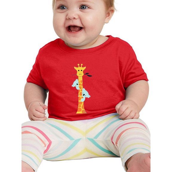 Image Conscious Koalas Climbing A Giraffe T-Shirt Infant -Jay Fleck Designs, Unisex 24 Months
