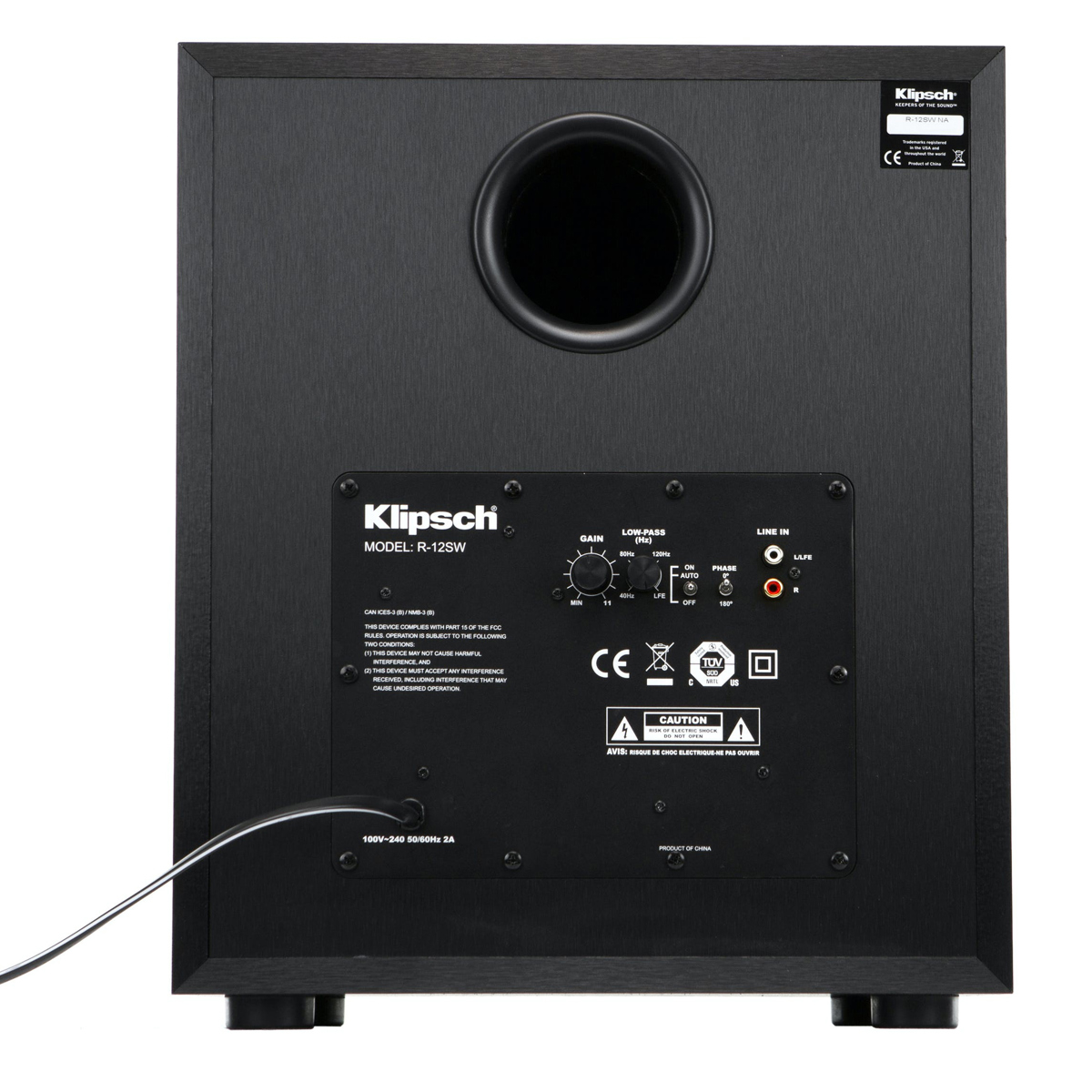 Klipsch Reference R-12SW 12" 400W All-Digital Powered Subwoofer, Brushed Black Polymer Veneer