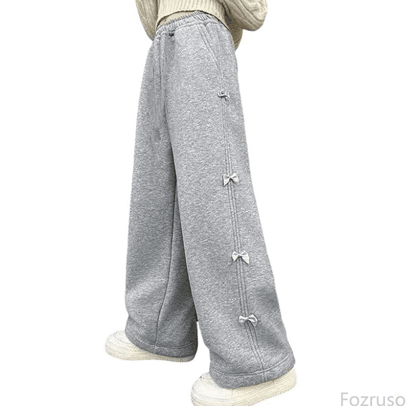 Fozruso Girls Jogger Sweatpants Winter Girls Lined Casual Jogger Pants With Wide Leg Design Warm Sweatpants For Big Kids And Teenagers Fashion Outerwear Sizes 4-5 Years
