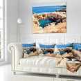thumbnail image 3 of Designart Cavo Cape Greco Natural Bridge - Landscape Photography Throw Pillow - 18x18, 3 of 5