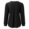thumbnail image 3 of Women's Solid Color V Neck Jacquard Fabric Loose Long Sleeved T Shirt Top Turtle Neck Top Pack for Women 2 T Top Women Summer Workout Clothes Women Compression Shirts Women Long Sleeve Casual T Shirts, 3 of 5