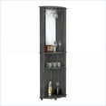 thumbnail image 5 of Corner Bar Cabinet, Modern with Glass Doors, Glass Rack & Mirror | Engineered Wood, 5 of 7