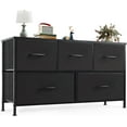 thumbnail image 5 of Atilioo 5 Drawers Storage Dresser, Fabric Closet Organizer with Sturdy Wooden Top and Metal Frame, Perfect for Bedroom, Hallway, or Living Room, Black, 5 of 12