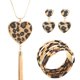 thumbnail image 1 of Collar con borlas de leopardo y pelo de caballo con trébol de cuatro hojas, pendientes largos de moda, collar de traje, cadena de suéter para mujer, 1 of 6