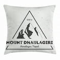 thumbnail image 1 of Nepal Throw Pillow Cushion Cover, Dhaulagiri Mountain in Himalayas Climbing Tourism Themed Extreme Sports Image, Decorative Square Accent Pillow Case, 18 X 18 Inches, Grey Charcoal Grey, by Ambesonne, 1 of 2