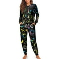 thumbnail image 4 of DISNIMO Moon Sun Print Lounge Sets for Women Two Piece Outfits Pj Sets Soft Comfy Sleepwear Crew Neck Pullover Top and Long Pants Matching Sets, Available in Plus Size, L, 4 of 7