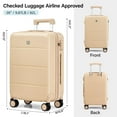 thumbnail image 2 of Hanke 26 Inch Luggage Large Suitcase With Spinner Wheels Tsa Luggage Suitcases Traveler's Choice Hard Case Luggage For Women & Men Rolling Checked Luggage(Cuba Sand), 2 of 9