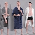 thumbnail image 2 of Camisón de hombre con cremallera, fino, talla grande, 200 kg, albornoz, pijama de una pieza, ropa de casa para hombre, 2 of 6