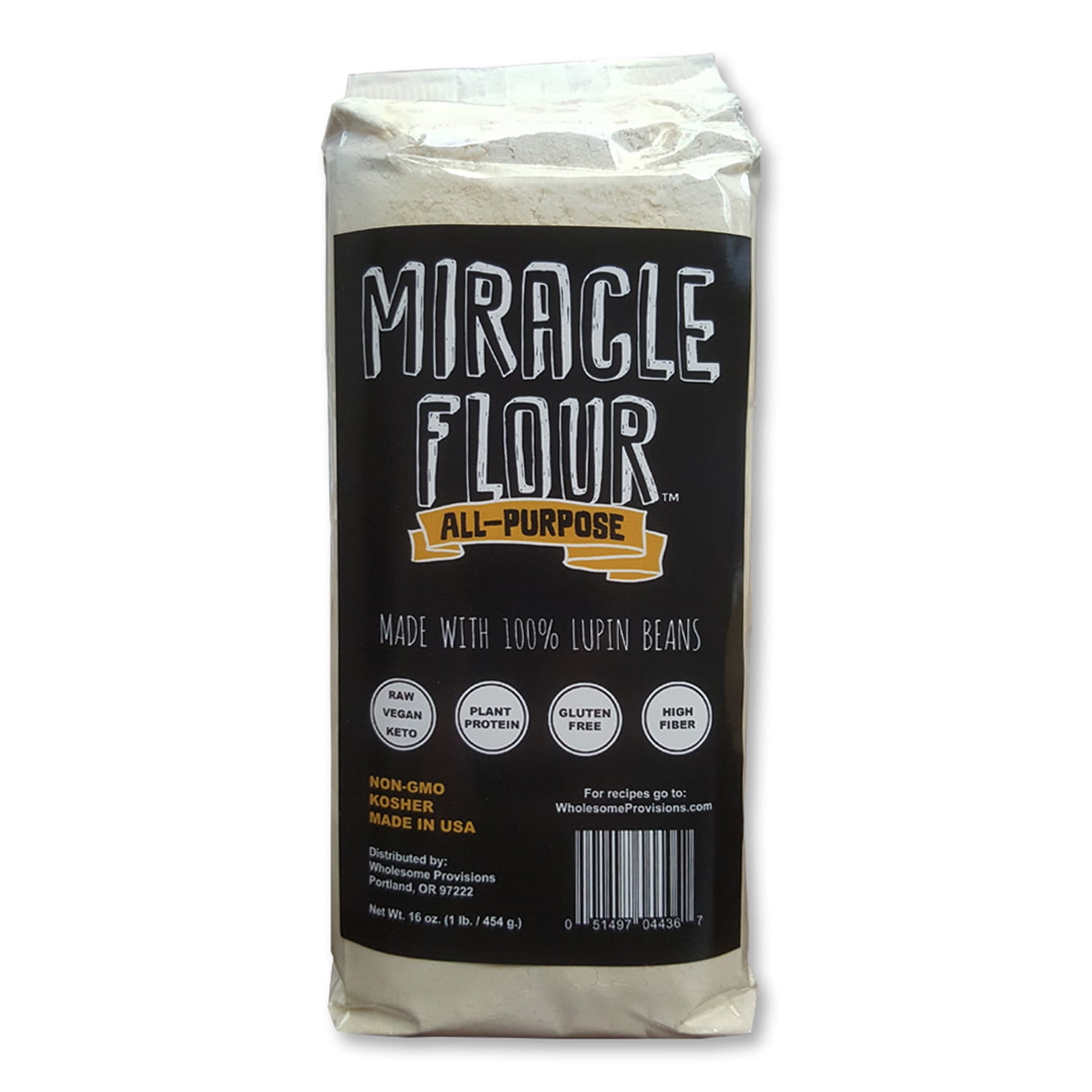 Lupin Flour, Non-GMO, 100% Sweet Lupin Flour, Made in USA, All Purpose, Gluten Free, Vegan, Plant Protein, Keto Flour, High Protein, High Fiber, Miracle Flour, 1 lb