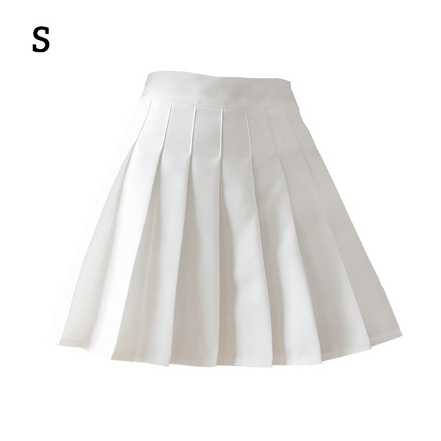 Falda plisada Mini uniforme de colegiala de tenis de cintura alta con pantalones cortos, blanco, S Vogacara AP001094-01