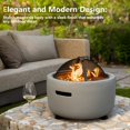 thumbnail image 3 of LINJH MGO Concrete 18" Round Charcoal Wood Burning Firepit, Grate, BBQ Grill, 3 of 6