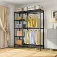 thumbnail image 5 of VIPEK V7 Heavy Duty Garment Rack with Shelves, 5-Tier Freestanding Clothing Rack, 670LB Capacity Wardrobe System, Portable Metal Closet Organizer, Black, 5 of 9