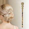 thumbnail image 2 of Unique Bargains 1 Pc Hair Chopstick Leopard Three Circles Hair Hairpin for Women Brown Yellow, 2 of 5