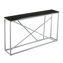 SEI Furniture Arendal 52" Faux Slate Top Console Table in Silver