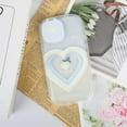 thumbnail image 2 of Compatible with iPhone 12 Pro Max, Beige Blue Cute Sweet Love Heart Camera Mirror Lens Phone Case, Korea 3D Gradient Flip Makeup Mirror Stand Phone Cover for Women Girls, 2 of 6