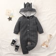 thumbnail image 4 of Sngxgn Baby Girl Romper Fall Winter Clothes Ruffle Long Sleeve Bodysuit Jumpsuit(Grey,6M), 4 of 9