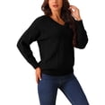 thumbnail image 4 of INSPIRE CHIC Women's V Neck Long Sleeve Sweater Casual Loose Chunky Warm Pullover Sweater Top, 4 of 4