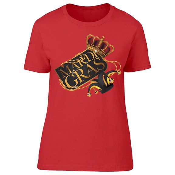 Mardi Gras, Cool Design W/crown T-Shirt Women -Image by Shutterstock, Female XX-Large