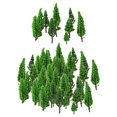 thumbnail image 1 of tredstone 50x Train Scenery Mixed Miniature Trees for Layout Accessories DIY Material Cypress Tree, 1 of 9