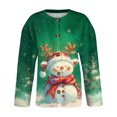 thumbnail image 5 of Women's Fashion Christmas Snowman Printed Long Sleeve Knitted Cardigan, Button Down Jacket for Cozy Holiday Seasonal Sweater Outerwear,Army Green,L, 5 of 5