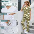 thumbnail image 5 of Yspwyqan Womens Medical Scrub Sets, Cute Elephant V-Neck Scrub Top and Straight Leg Pants 2PCS, Lightweight Breathable Quick Dry T Shirts for Pediartic Clinc, Size M, 5 of 7