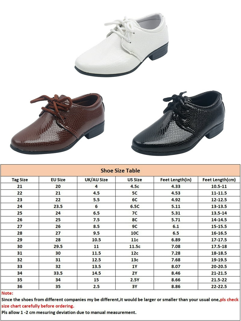 Gomelly Boys Dress Shoes Kids Pointed Toe Lace-Up School Uniform
