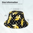 thumbnail image 4 of Daiia Banana Pattern Bucket Hat - Trendy Cotton Sun Hat for Beach, Golf, Fishing - Fun Outdoor Vacation Boonie for Men and Women, 4 of 9