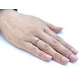 thumbnail image 4 of Womens 4x4mm Round Clear CZ Stainless Steel Small Delicate Band Wedding Ring Set - Size 5, 4 of 8