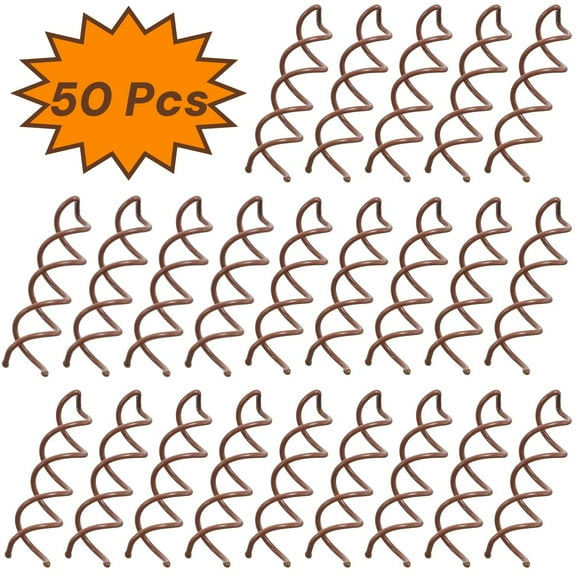 LQQBOX 1.97" Spiral Hair Pin Twist Barrette Spin Pins Non-Scratch Round Tips Twist Screw Hair Pin for Women Bun Hair Style DIY(Brown, Set of 50)