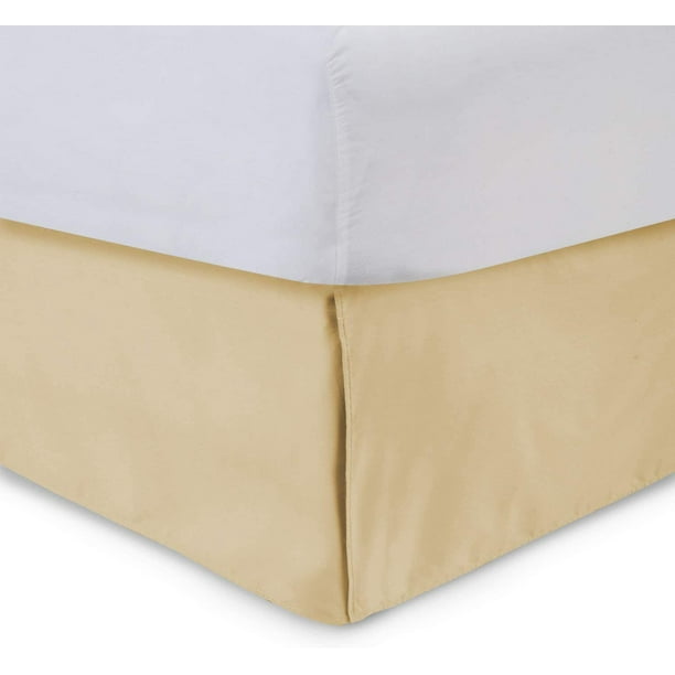 Tailored Bed Skirt 18 inch Drop, Stone, Queen Bedskirt with Split