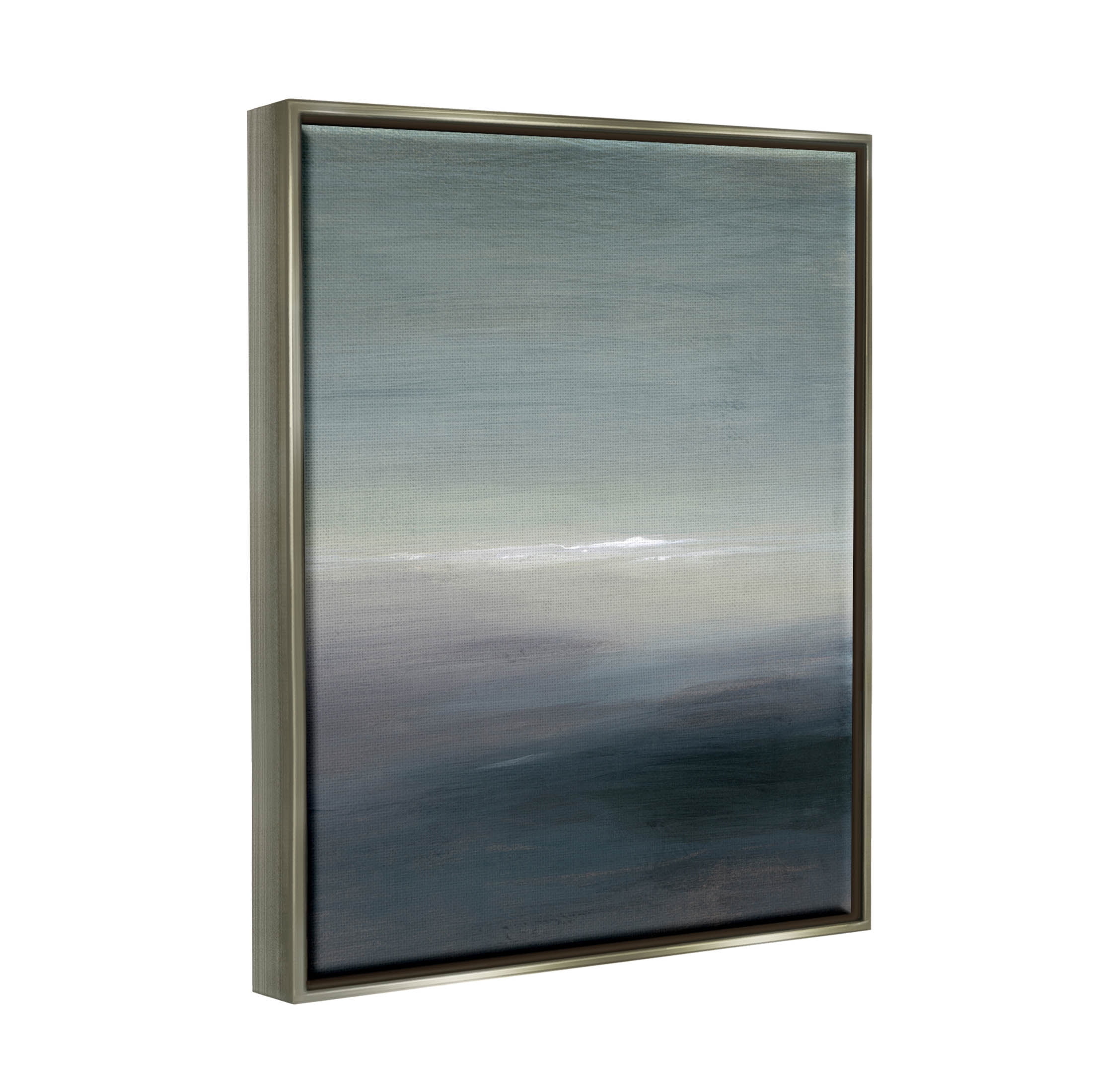 Stupell Industries Obscure Abstract Landscape Painting Luster Gray Floating Framed Canvas Print Wall Art, Design by Grace Popp