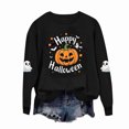 thumbnail image 4 of YUANxueke Boys & Girls Fleece Sweatshirt, Long Sleeve Cute Pumpkin Print Oversized Shirt, Casual Crewneck Loose Fit Pullover, 4 of 6