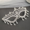 thumbnail image 3 of Tocado Máscara de bola Accesorios para fiestas de bodas Borla de cristal Máscara de diamantes de imitación Velo Joyas, 3 of 6