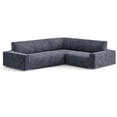 thumbnail image 1 of Mamma Mia Covers Velvet Stretch Corner Sectional Sofa Couch Slipcover, Gray, 1 of 9